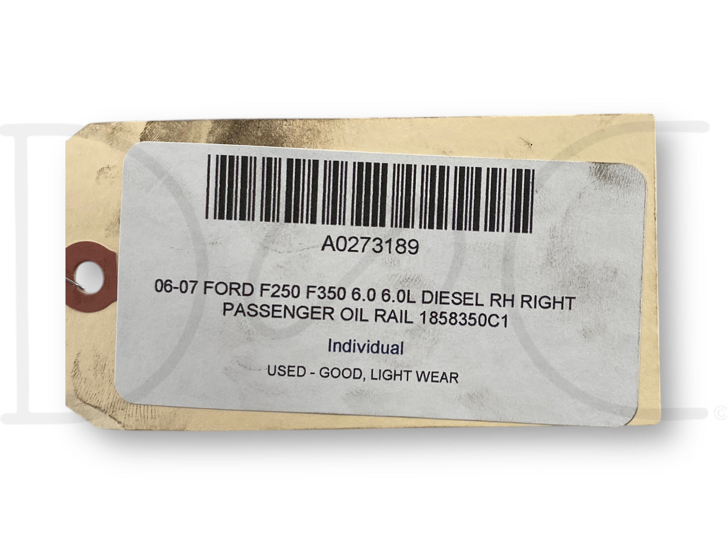 06-07 Ford F250 F350 6.0 6.0L Diesel RH Right Passenger Oil Rail 1858350C1