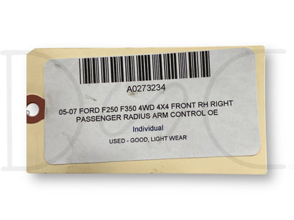 05-07 Ford F250 F350 4WD 4X4 Front RH Right Passenger Radius Arm Control OE