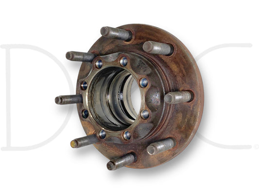 05-10 Ford F250 F350 SRW Sterling 10.5 Rear Axle Wheel Hub 8 Lug OEM used part in good condition with light wear, removed from a 2007 Ford F-250 Lariat 6.0L Diesel 4WD, suitable for 2005-2010 Ford F-250 and F-350 trucks.