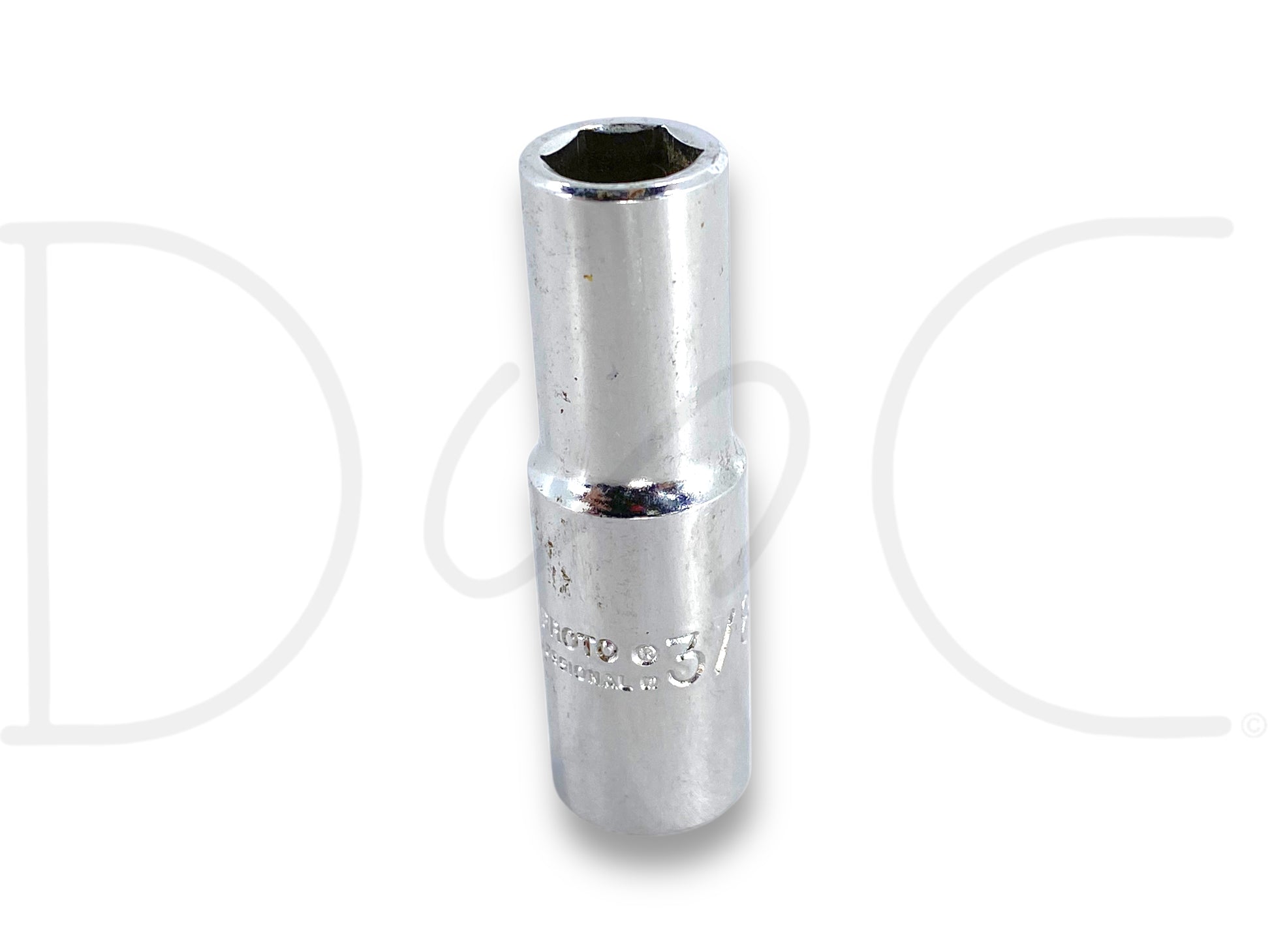 Used good condition Proto 3/8" Deep Socket 3/8" Drive 6 Point Sae 6Pt Chrome USA 5012H with light wear, suitable for Ford Powerstroke diesel engine repairs and maintenance. Chrome finish for durability and corrosion resistance.