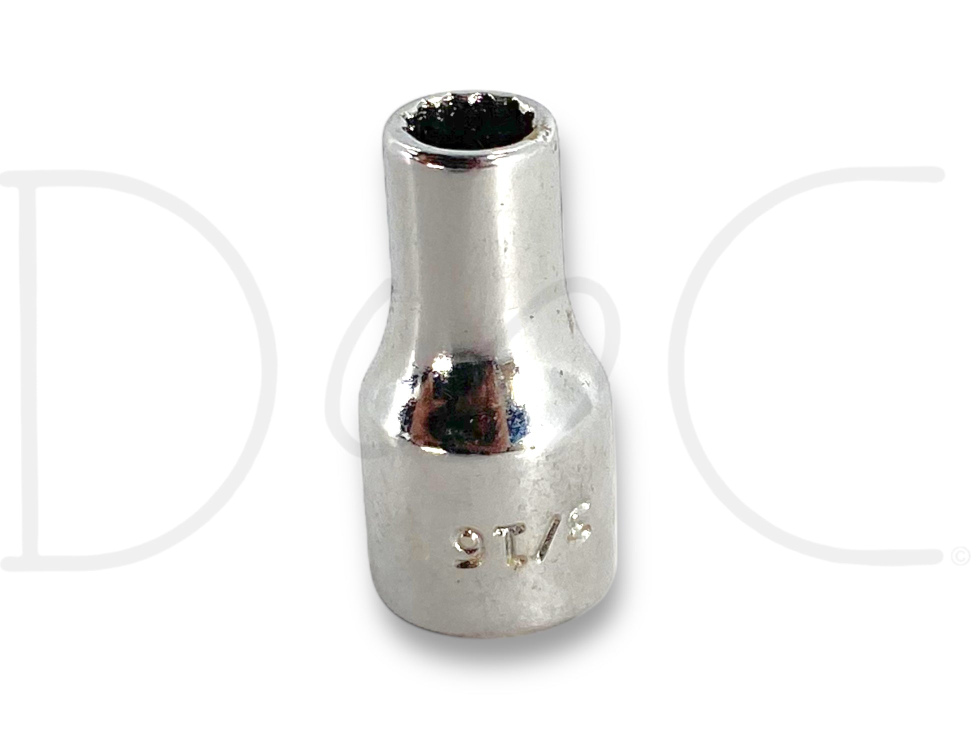 Bonney 3/16" Shallow Socket 1/4" Drive 12 Point Sae 12Pt Chrome USA V6, used with good condition and light wear, designed for precision fitting in automotive or mechanical applications.
