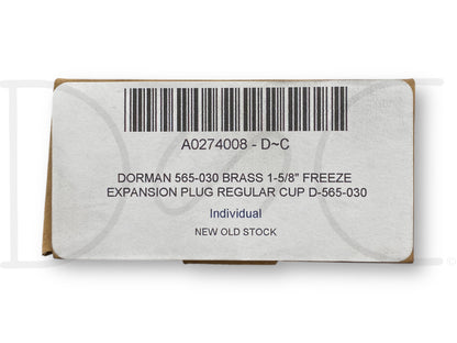 Dorman 565-030 Brass 1-5/8" Freeze Expansion Plug Regular Cup D-565-030