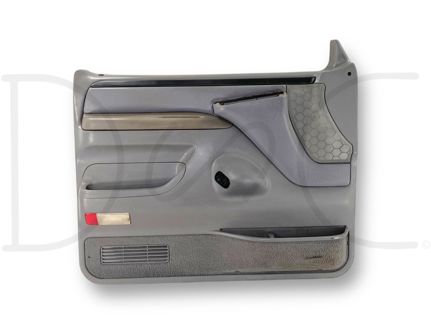 94-97 Ford F250 F350 LH Left Driver Front Door Panel Power Opal Gray OE *Blem*