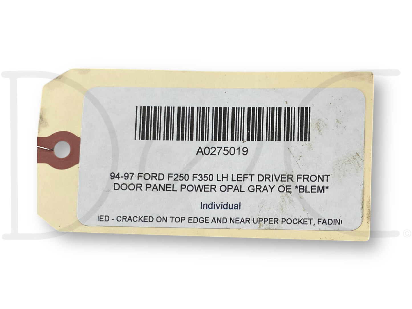 94-97 Ford F250 F350 LH Left Driver Front Door Panel Power Opal Gray OE *Blem*