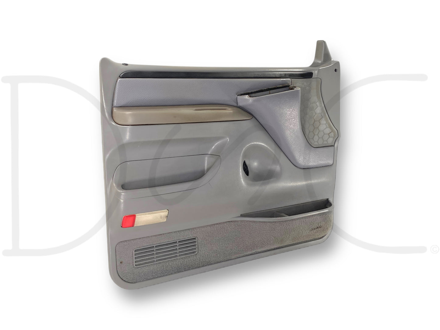 94-97 Ford F250 F350 LH Left Driver Front Door Panel Power Opal Gray OE *Blem*
