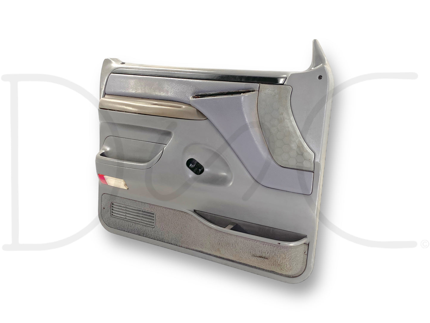 94-97 Ford F250 F350 LH Left Driver Front Door Panel Power Opal Gray OE *Blem*