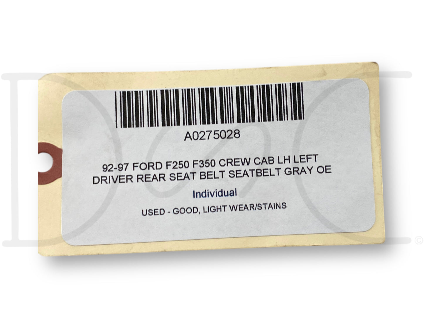 92-97 Ford F250 F350 Crew Cab LH Left Driver Rear Seat Belt Seatbelt Gray OE