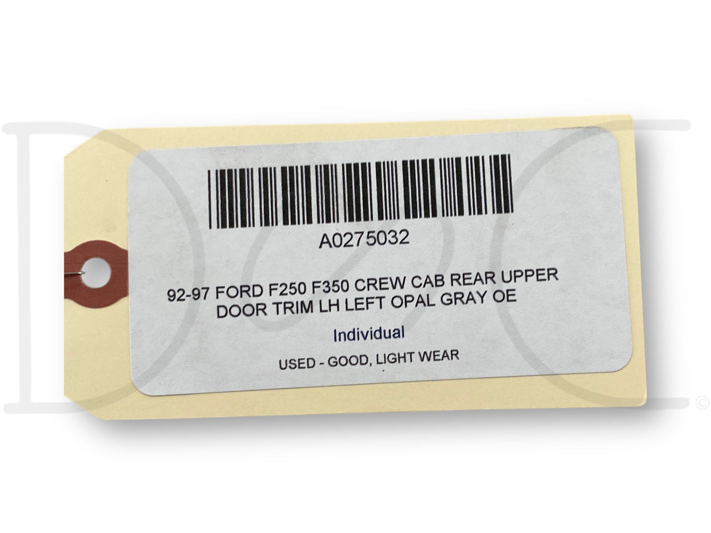 92-97 Ford F250 F350 Crew Cab Rear Upper Door Trim LH Left Opal Gray OE