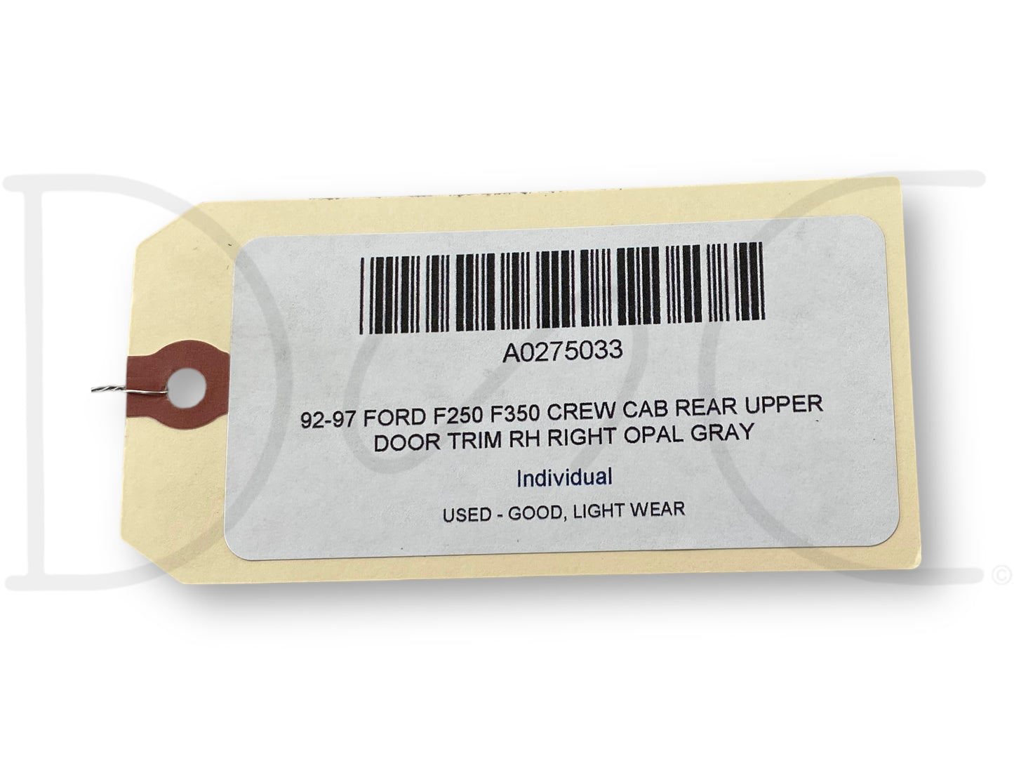 92-97 Ford F250 F350 Crew Cab Rear Upper Door Trim RH Right Opal Gray