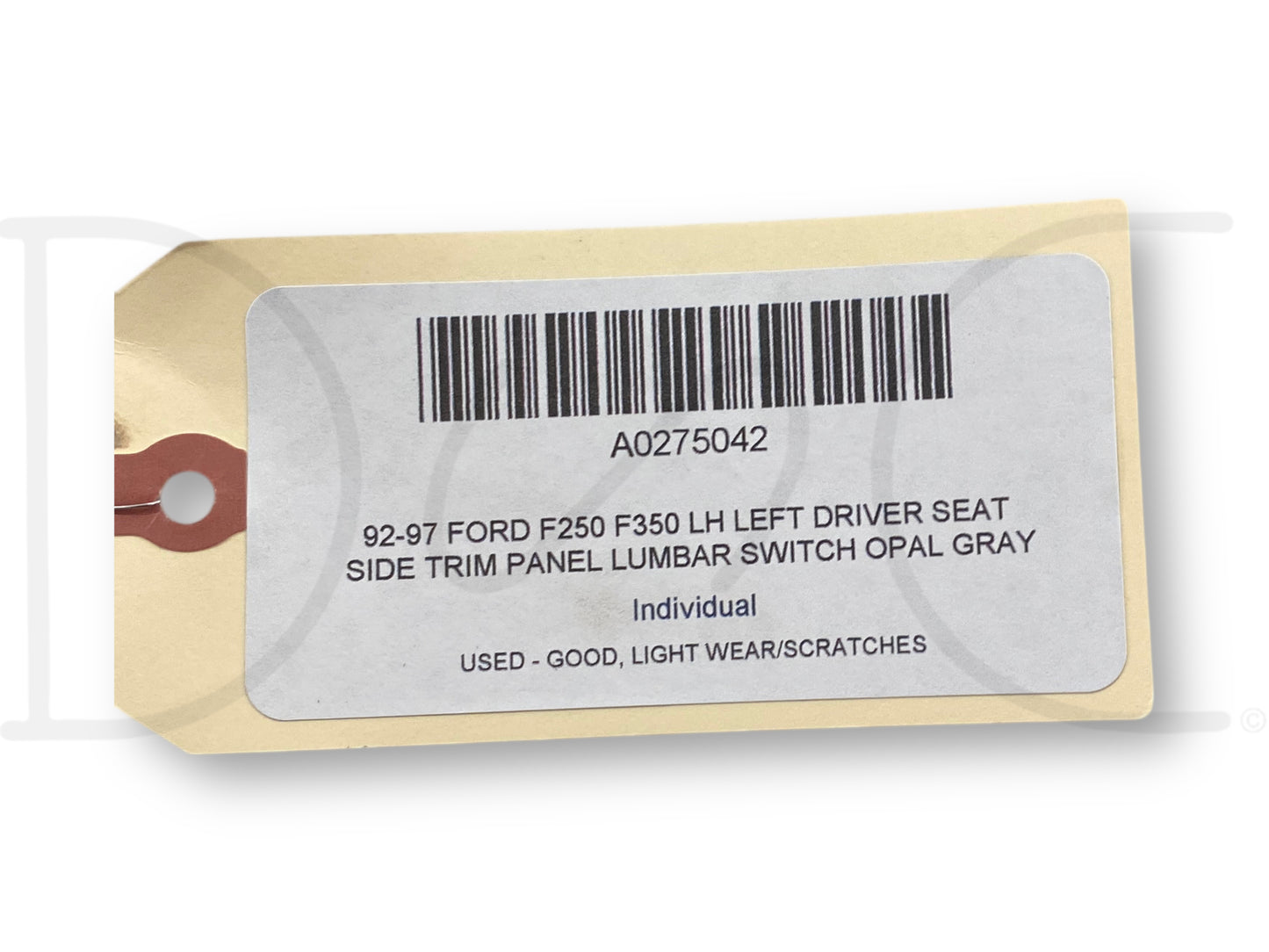 92-97 Ford F250 F350 LH Left Driver Seat Side Trim Panel Lumbar Switch Opal Gray