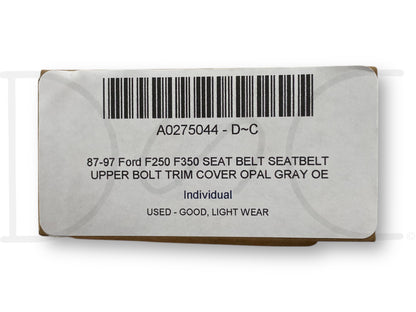 87-97 Ford F250 F350 Seat Belt Seatbelt Upper Bolt Trim Cover Opal Gray OE