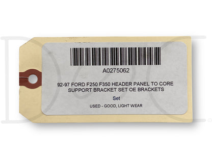 92-97 Ford F250 F350 Header Panel To Core Support Bracket Set OE Brackets