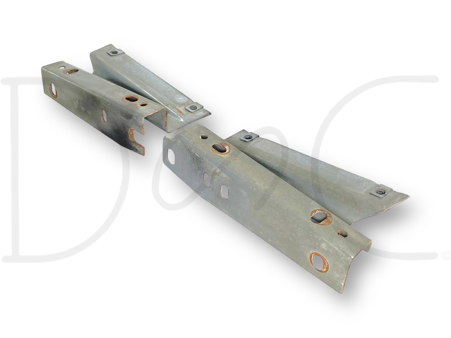 95-97 Ford F250 F350 Diesel Radiator To Core Support Bracket Pair OE Brackets
