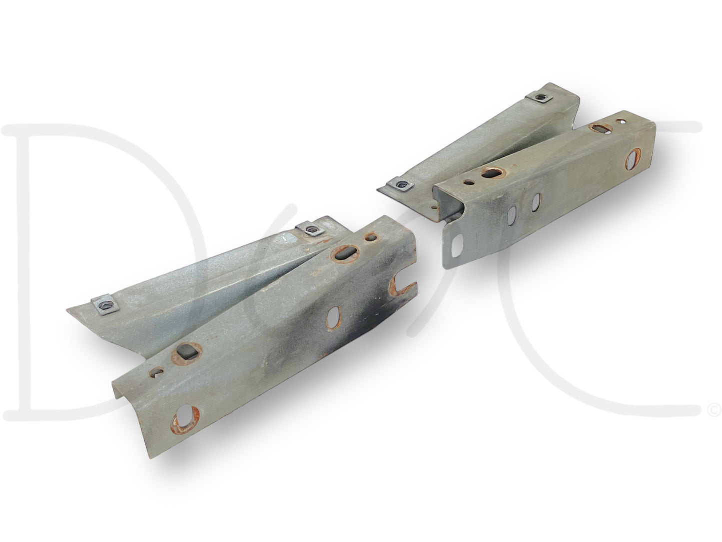 95-97 Ford F250 F350 Diesel Radiator To Core Support Bracket Pair OE Brackets