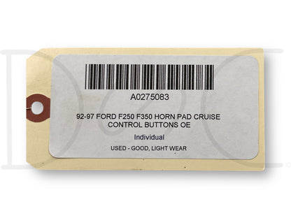 92-97 Ford F250 F350 Horn Pad Cruise Control Buttons OE