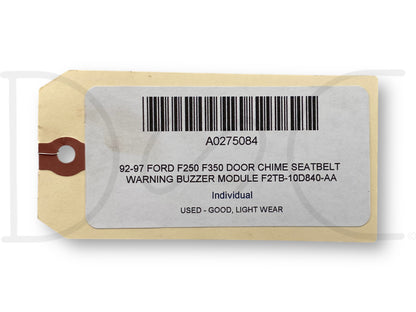 92-97 Ford F250 F350 Door Chime Seatbelt Warning Buzzer Module F2Tb-10D840-Aa