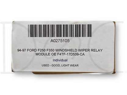 94-97 Ford F250 F350 Windshield Wiper Relay Module OE F4Tf-17D539-Ca