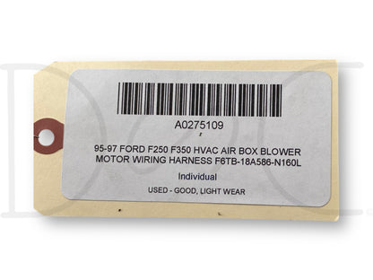 95-97 Ford F250 F350 HVAC Air Box Blower Motor Wiring Harness F6Tb-18A586-N160L