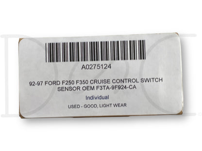 92-97 Ford F250 F350 Cruise Control Switch Sensor OEM F3Ta-9F924-Ca