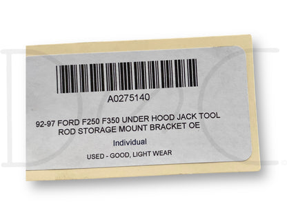 92-97 Ford F250 F350 Under Hood Jack Tool Rod Storage Mount Bracket OE
