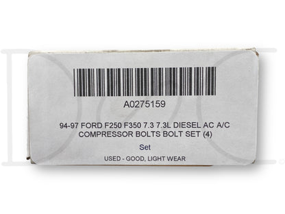 94-97 Ford F250 F350 7.3 7.3L Diesel Ac A/C Compressor Bolts Bolt Set (4)