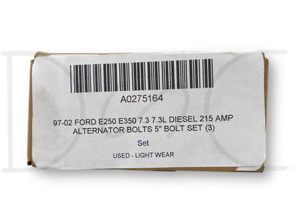 97-02 Ford E250 E350 7.3 7.3L Diesel 215 Amp Alternator Bolts 5" Bolt Set (3)