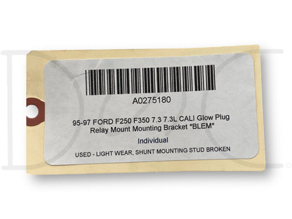 95-97 Ford F250 F350 7.3 7.3L Cali Glow Plug Relay Mount Mounting Bracket *Blem*