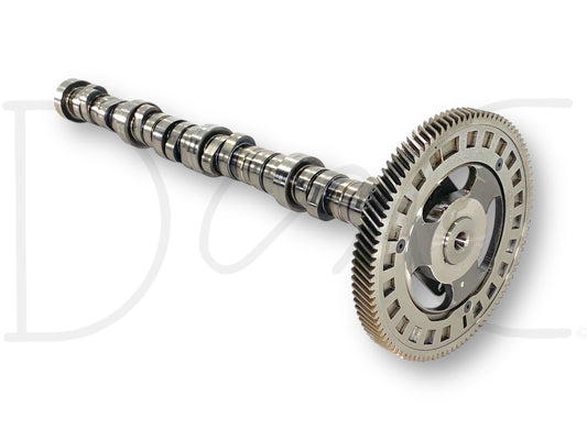 Ford 7.3 7.3L Powerstroke Diesel Camshaft 1818291C2 1812062C3 Cam OE showing detailed metal shaft and gear, used condition with light wear for Ford Super Duty trucks.