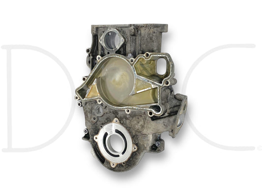 97-99 Ford F250 F350 7.3 7.3L Front Engine Cover Timing Housing OE 1823536C1 used engine cover with light wear, compatible with F250, F350, E-250, E-350, and E-450 trucks and vans.