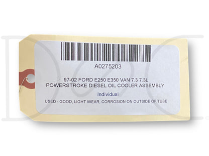 97-02 Ford E250 E350 Van 7.3 7.3L Powerstroke Diesel Oil Cooler Assembly OEM