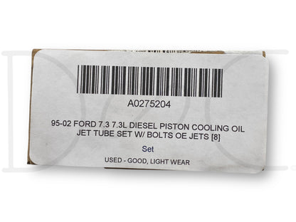95-02 Ford 7.3 7.3L Diesel Piston Cooling Oil Jet Tube Set W/ Bolts OE Jets [8]