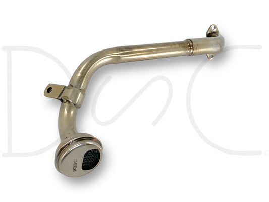 97-02 Ford F250 F350 7.3 7.3L Diesel Oil Pickup Suction Tube 1823694C1 OEM used good condition light wear metal tube with mesh screen and mounting bracket for diesel engines