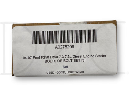 94-97 Ford F250 F350 7.3 7.3L Diesel Engine Starter Bolts OE Bolt Set [3]