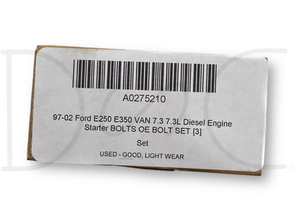 97-02 Ford E250 E350 Van 7.3 7.3L Diesel Engine Starter Bolts OE Bolt Set [3]