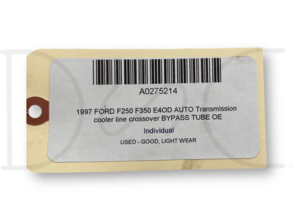 1997 Ford F250 F350 E4OD Auto Transmission Cooler Line Crossover Bypass Tube OE