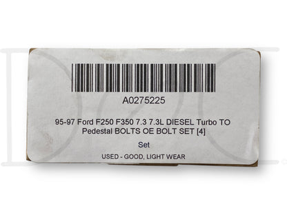95-97 Ford F250 F350 7.3 7.3L Diesel Turbo To Pedestal Bolts OE Bolt Set [4]