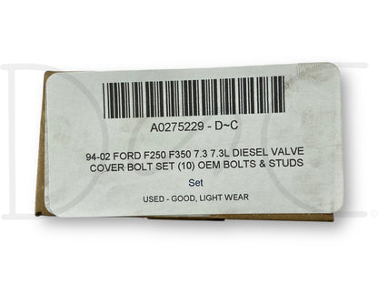 94-02 Ford F250 F350 7.3 7.3L Diesel Valve Cover Bolt Set (10) OEM Bolts & Studs