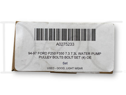 94-97 Ford F250 F350 7.3 7.3L Water Pump Pulley Bolts Bolt Set (4) OE