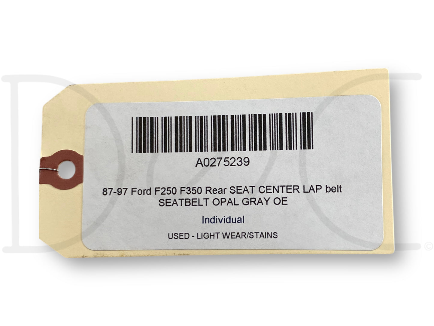 87-97 Ford F250 F350 Rear Seat Center Lap Belt Seatbelt Opal Gray OE
