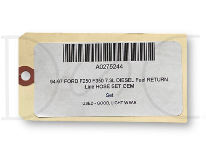 94-97 Ford F250 F350 7.3L Diesel Fuel Return Line Hose Set OEM