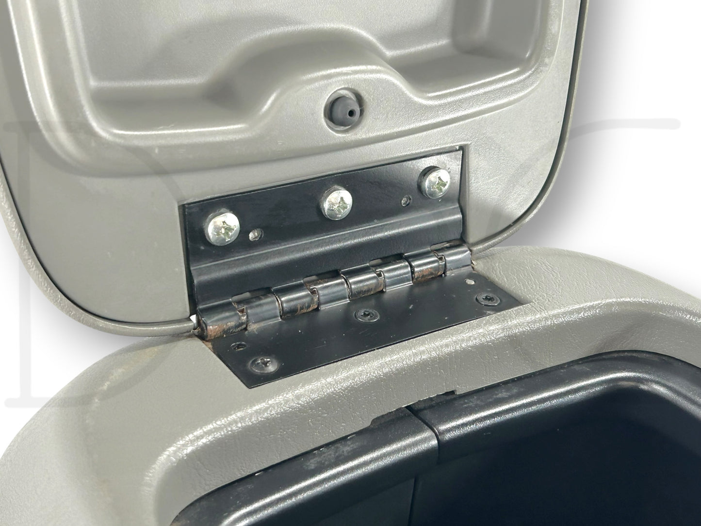 99-07 Ford F250 F350 Lariat Center Console Floor Storage Gray Wood Grain