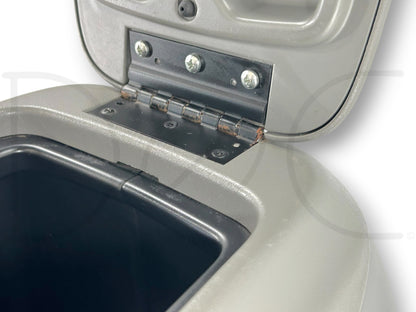 99-07 Ford F250 F350 Lariat Center Console Floor Storage Gray Wood Grain