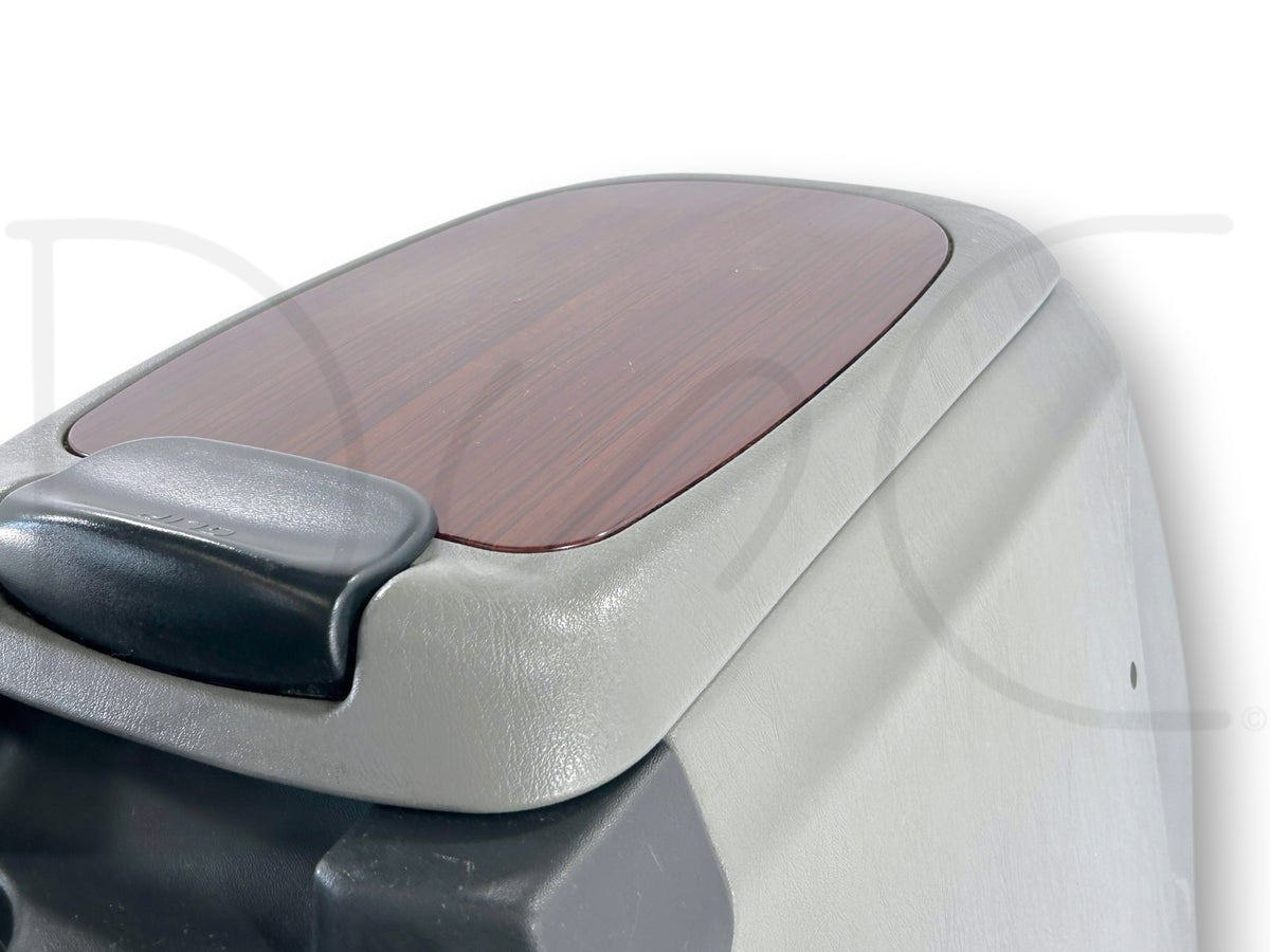 99-07 Ford F250 F350 Lariat Center Console Floor Storage Gray Wood Grain