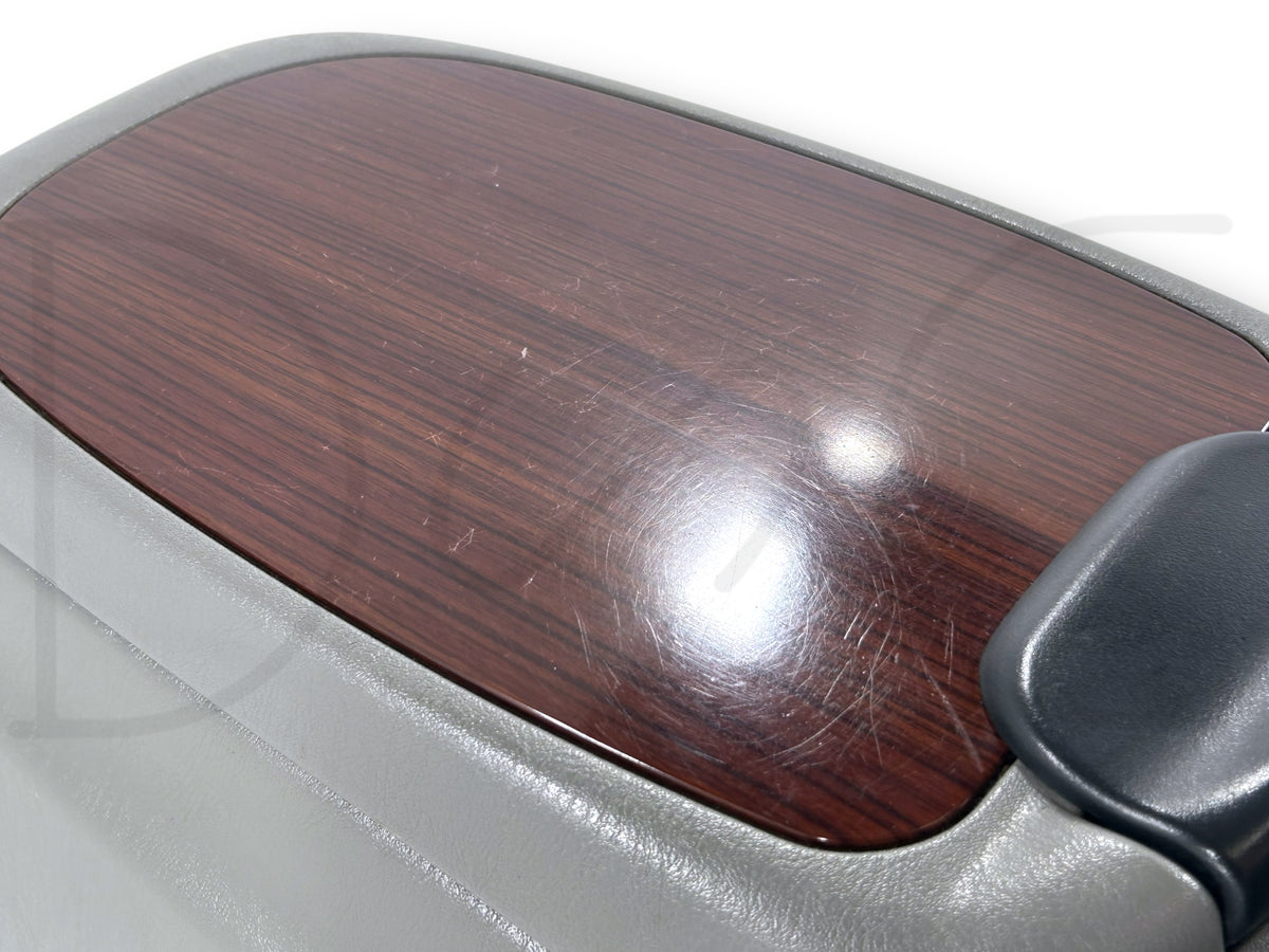 99-07 Ford F250 F350 Lariat Center Console Floor Storage Gray Wood Grain