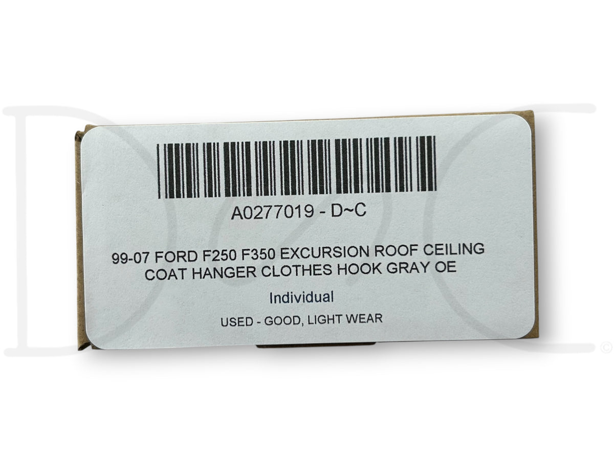 99-07 Ford F250 F350 Excursion Roof Ceiling Coat Hanger Clothes Hook Gray OE