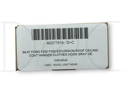 99-07 Ford F250 F350 Excursion Roof Ceiling Coat Hanger Clothes Hook Gray OE