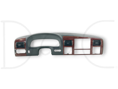 05-07 Ford F250 F350 Lariat Dash Bezel Radio Cluster Trim Panel Black Wood Grain