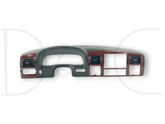 05-07 Ford F250 F350 Lariat Dash Bezel Radio Cluster Trim Panel Black Wood Grain
