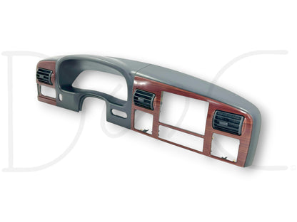 05-07 Ford F250 F350 Lariat Dash Bezel Radio Cluster Trim Panel Black Wood Grain