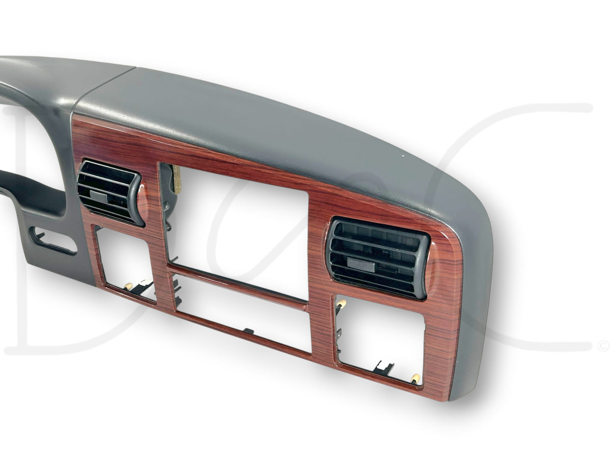 05-07 Ford F250 F350 Lariat Dash Bezel Radio Cluster Trim Panel Black Wood Grain
